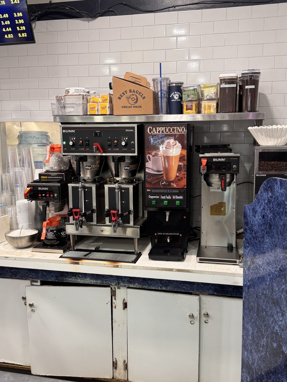 Coffee station — hot coffee, cappuccino and hot chocolate