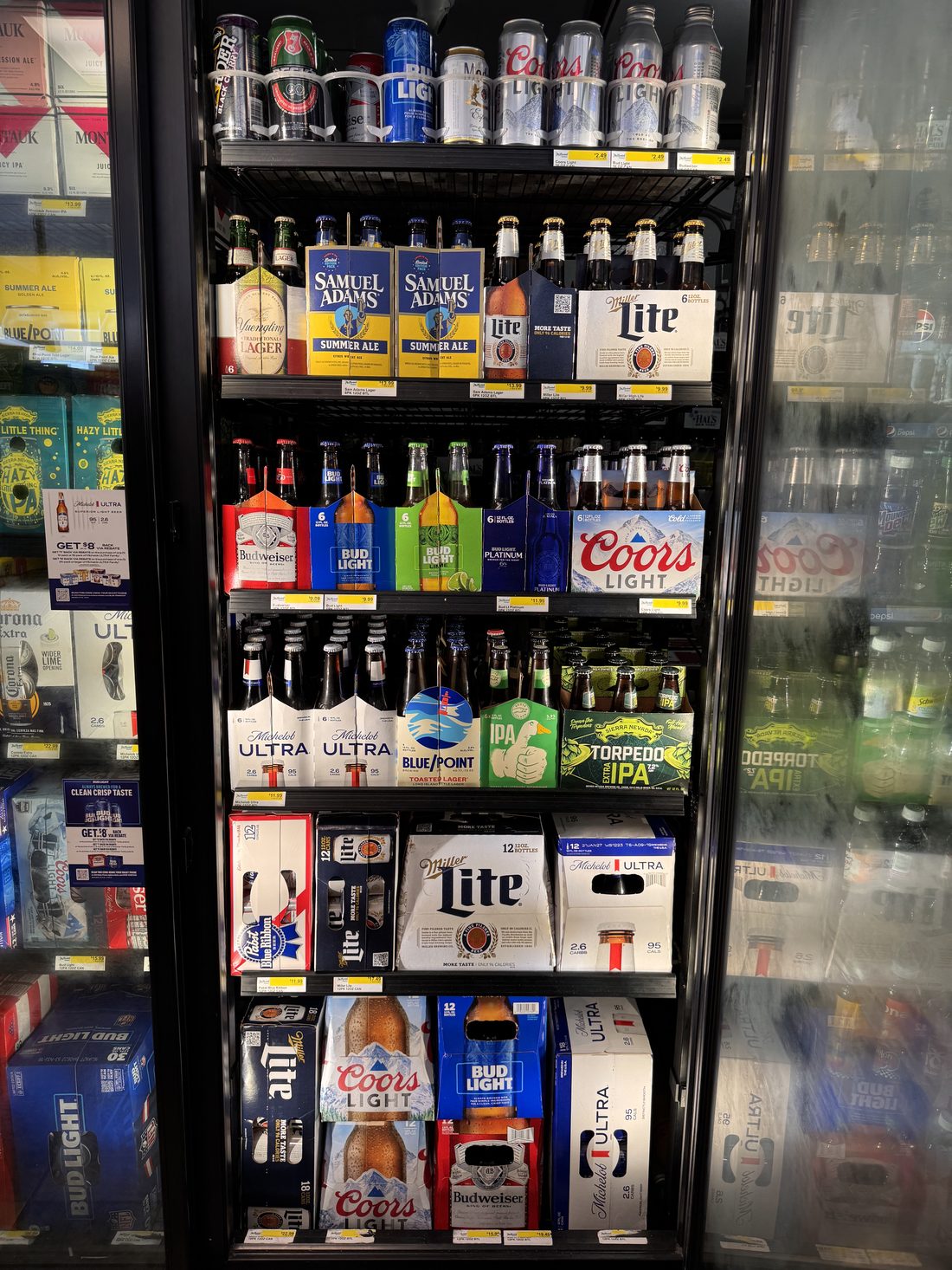 Domestic and craft six-packs — Yuengling, Sam Adams, Coors