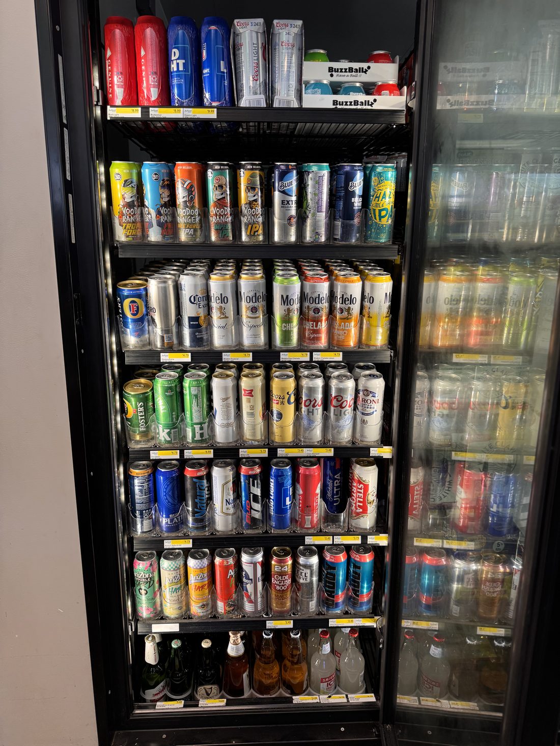 Beer cave — domestic singles and multipacks