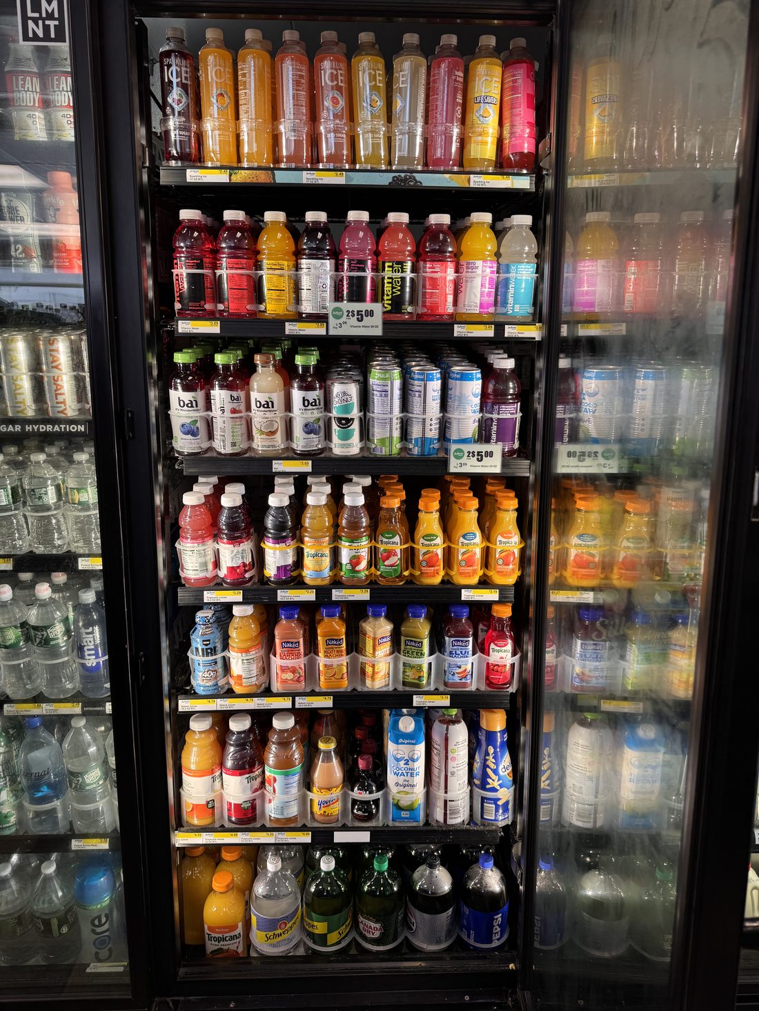 Juice and enhanced water — Tropicana, Vitaminwater, Bai, Naked