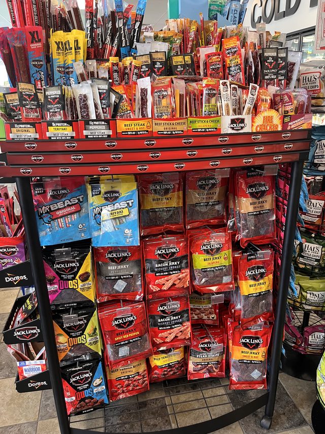 Meat snacks and jerky rack