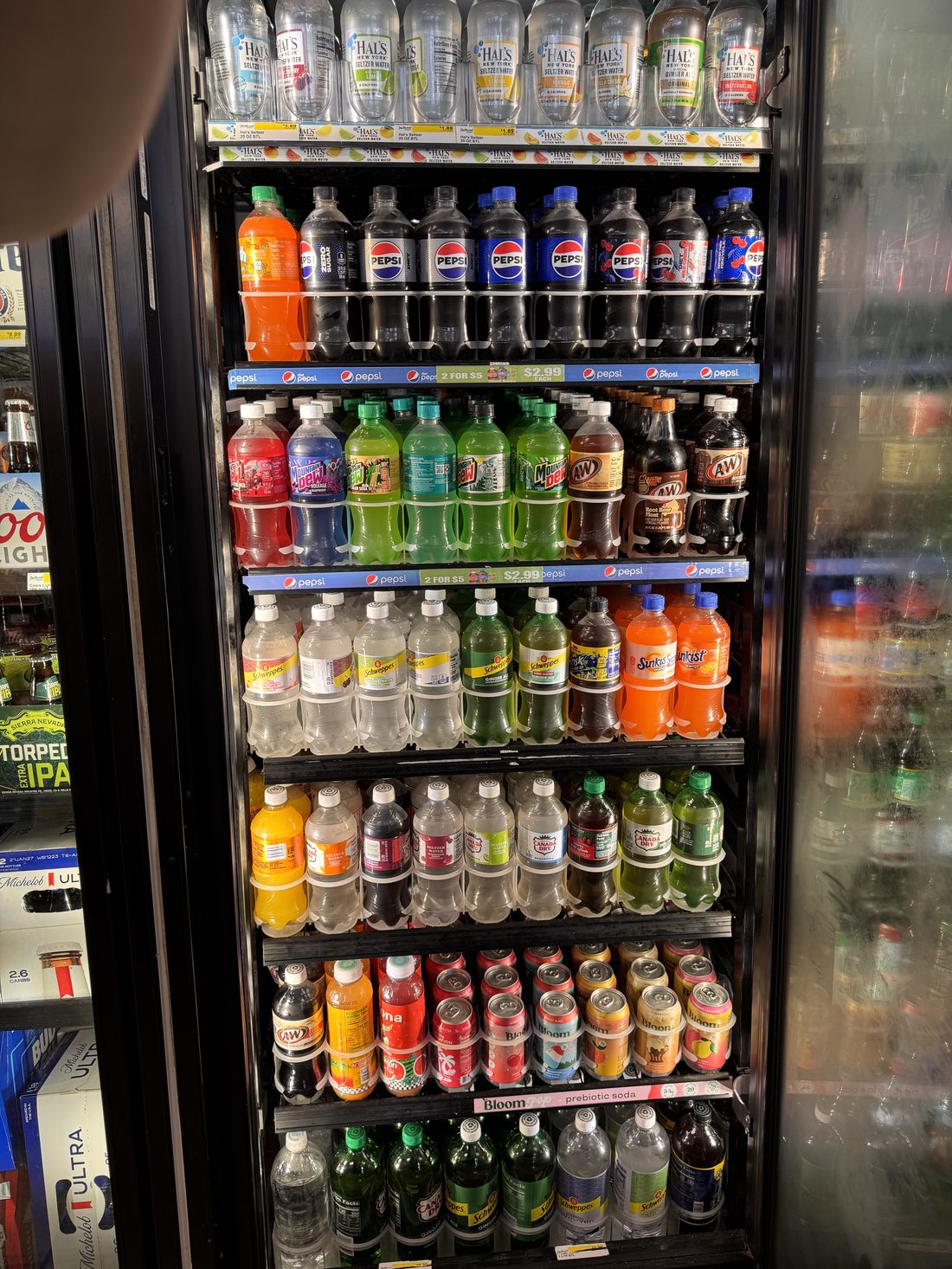 Soda cooler — Pepsi, Mountain Dew, A&W, Canada Dry