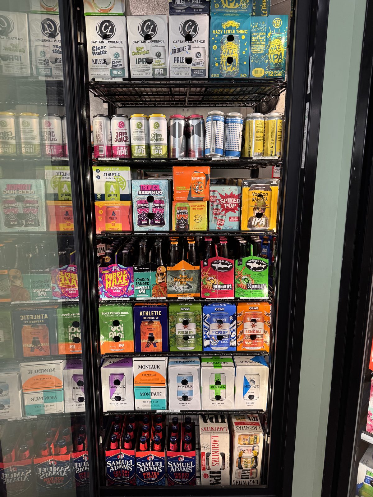 Craft beer door: Captain Lawrence, Bell's, Dogfish Head, Sixpoint, Montauk