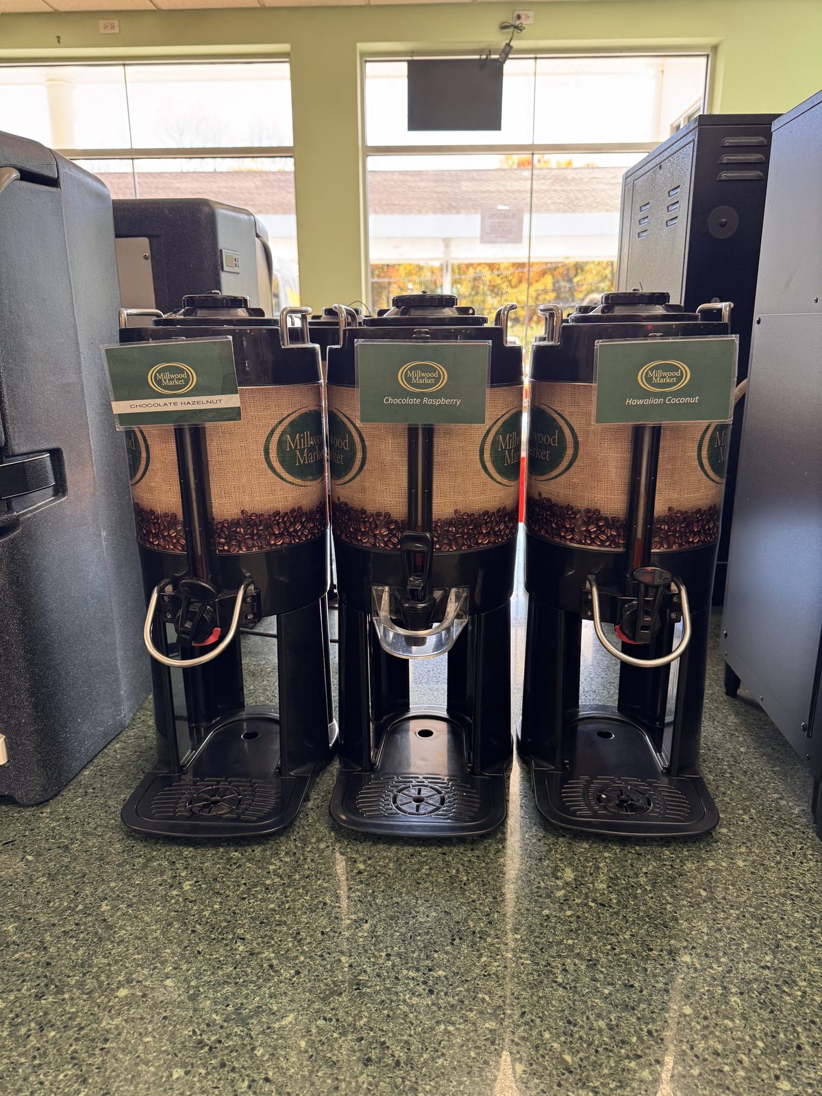 Millwood Market house coffee urns
