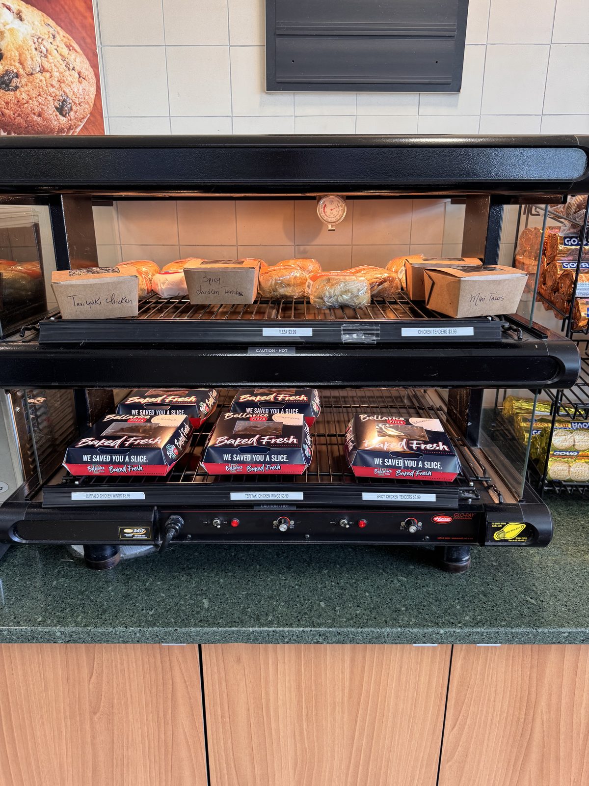 Hot food warmer: Bellarico pizza, wings, chicken tenders